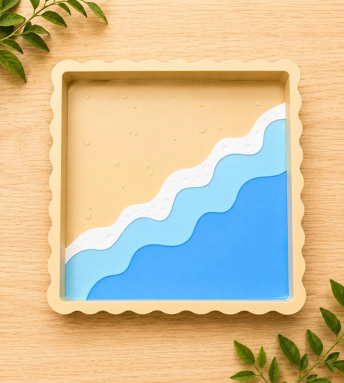 3D Printed Beach Sensory Set, Ocean Pretend Play Tray with Coastal Miniatures