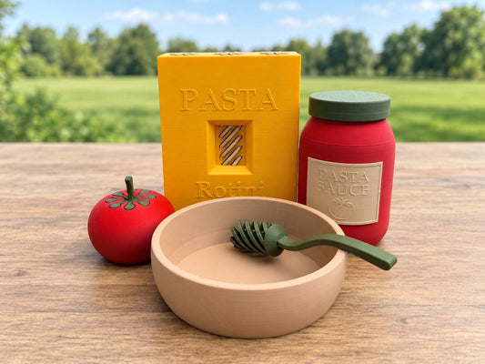 Pasta Play Set, Pretend Food, Kids Kitchen Toy, Dramatic Play, Cooking Activity, Montessori Gift