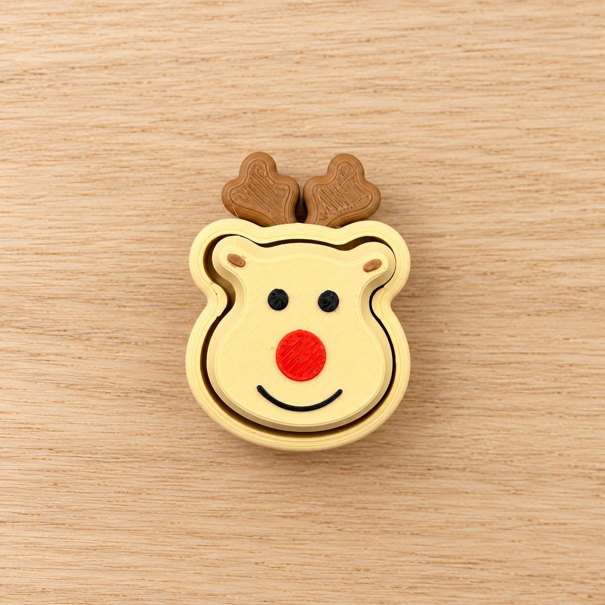 Reindeer Fidget Clicker, Christmas Keychain, Stocking Stuffer, 3 Holiday Styles