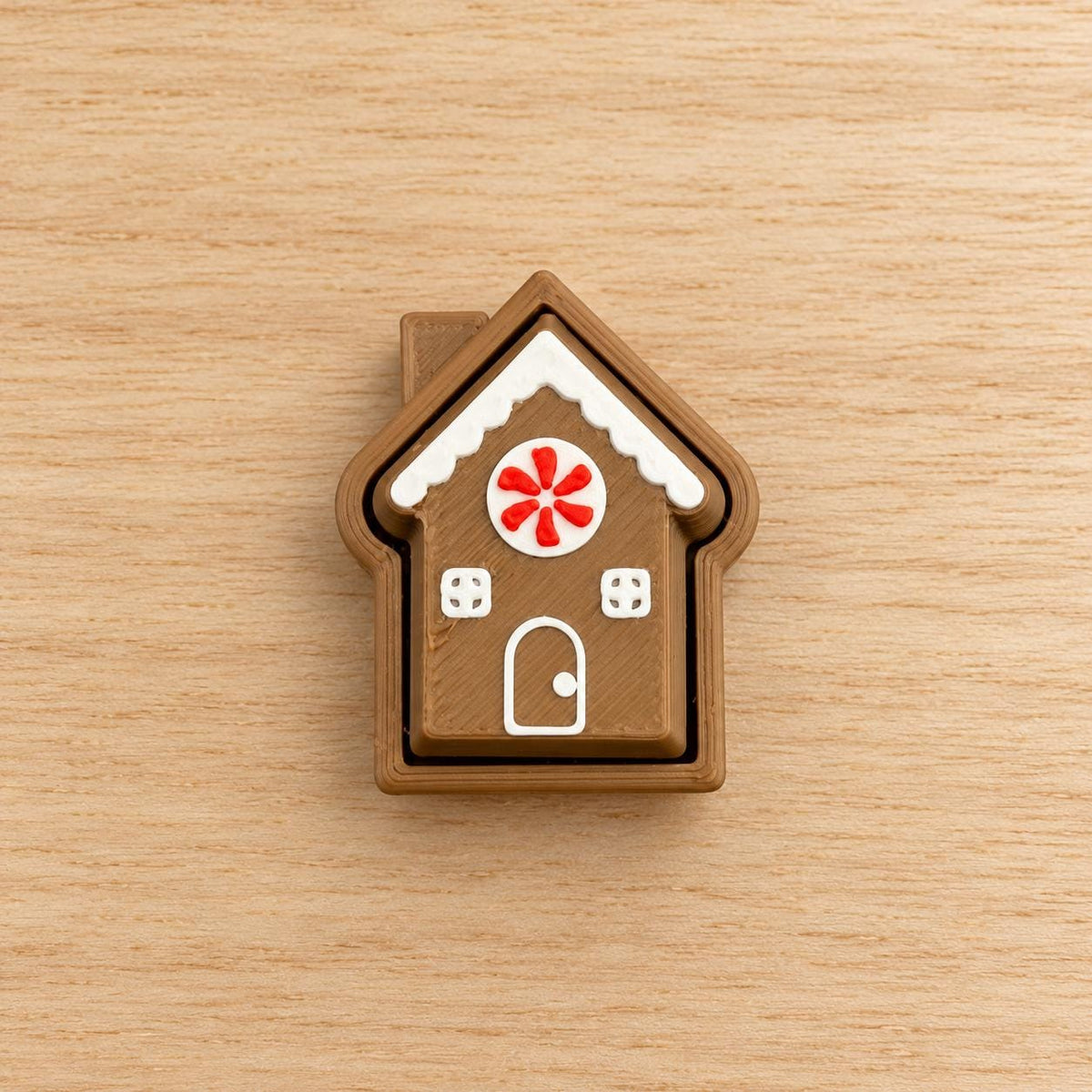 Gingerbread Fidget Clicker, Christmas Cookie & House Designs, Optional Keychain, Stocking Stuffer
