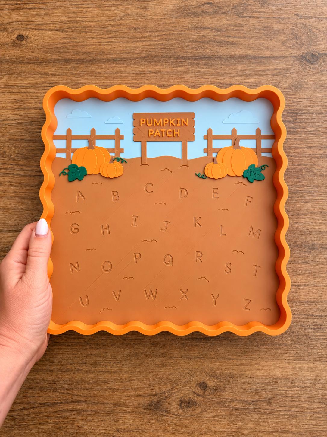 Pumpkin Alphabet Matching Tray, Fall Preschool Learning Activity, Uppercase Lowercase Letter Matching Toy