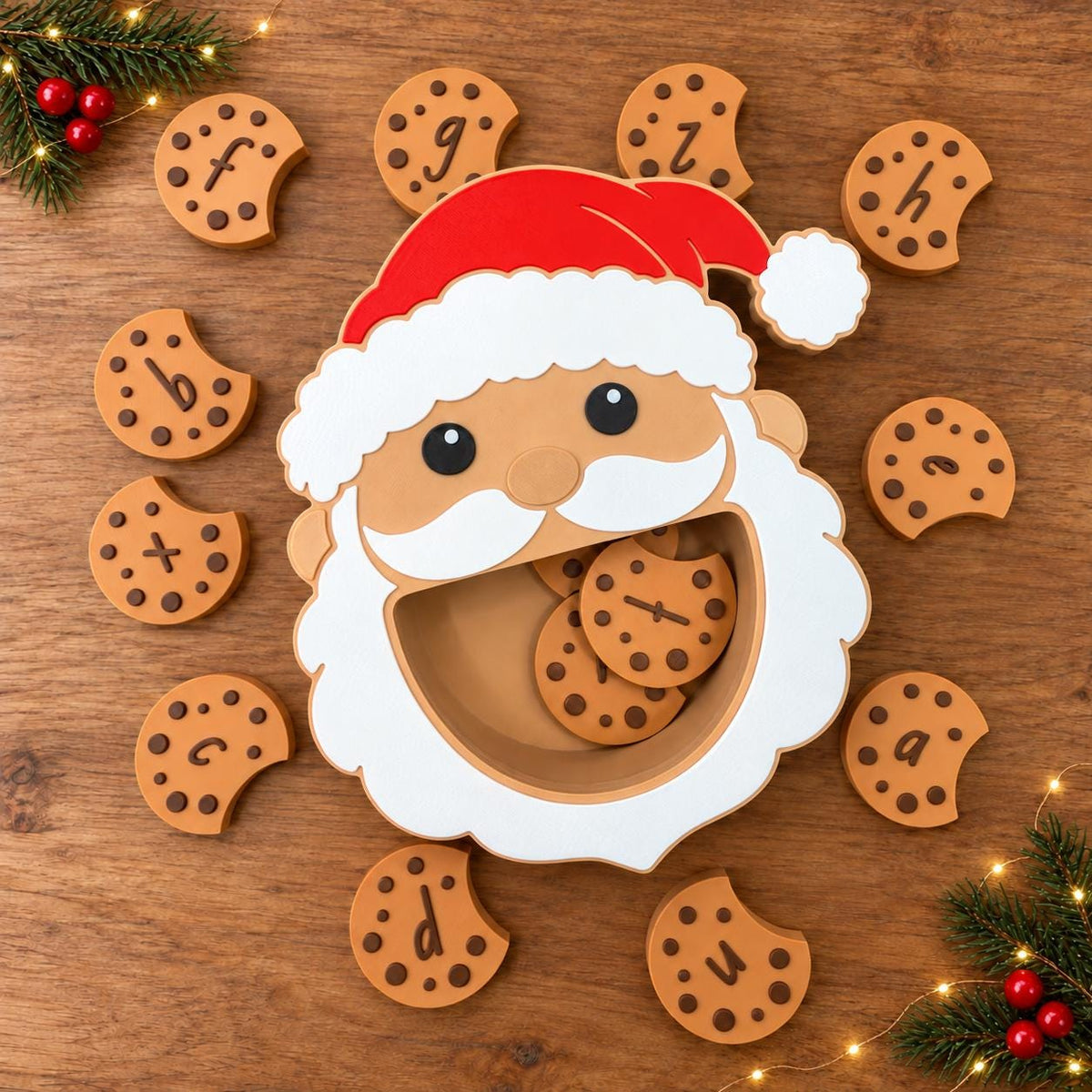 Feed Santa Cookie Activity | Christmas Alphabet & Counting Game | Santa Sensory Bin