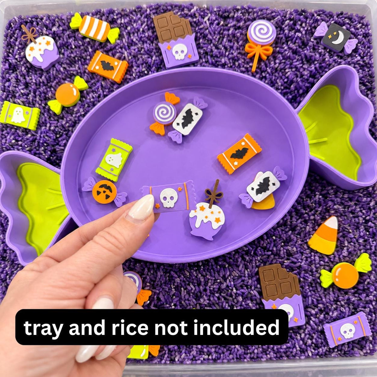 Halloween Pretend Candy Set, Sensory Bin Fillers, Trick-or-Treat Play Food