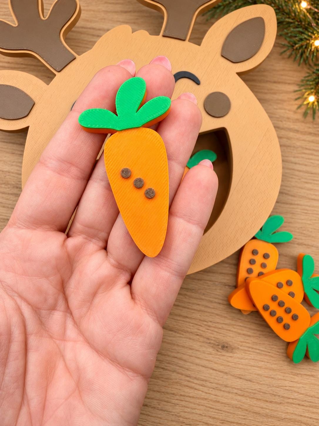 Feed the Reindeer Game with Carrots | Christmas Counting and Alphabet Activity | Preschool Learning Toy