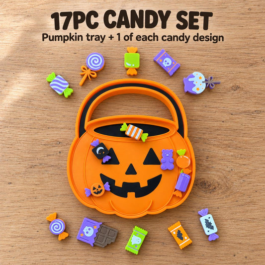 Build Your Own Halloween Candy Play Set, Pumpkin Tray, Sensory Bin Fillers, Preschool Math Game, Trick or Treat Activity